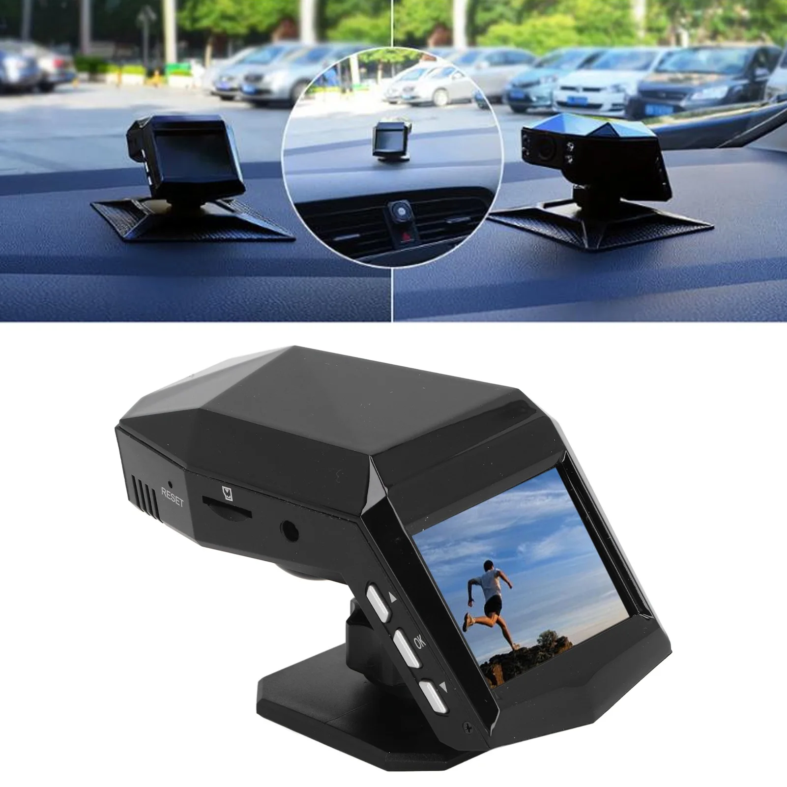 Registrazione in loop per cruscotto anteriore e posteriore Ampio angolo di 170 gradi Schermo da 2,0 pollici Dash Cam Fotocamera anteriore e posteriore per auto