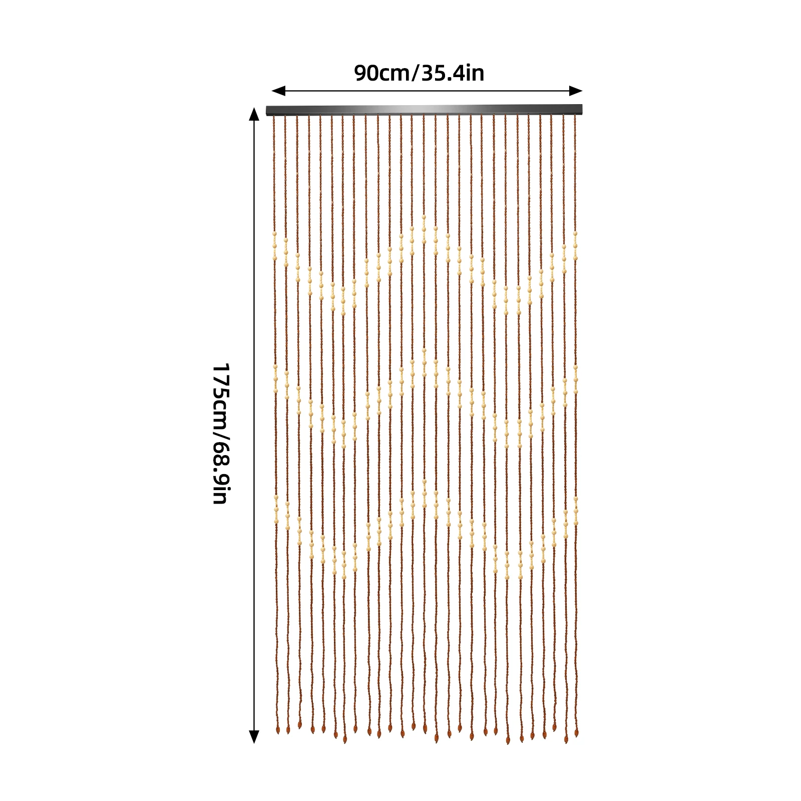 Bamboo Bead Curtain String Door Curtains Beaded, Wooden Curtain for Doorway Vintage Window Hanging Fly Insect Screen