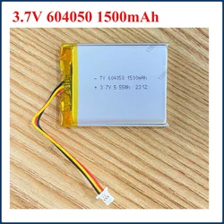 604050 Lithium Polymer Rechargeable Battery3.7V 1500mAh with Thermistor 3 Pin Plug for Air Purifier Floodlight Digital Products