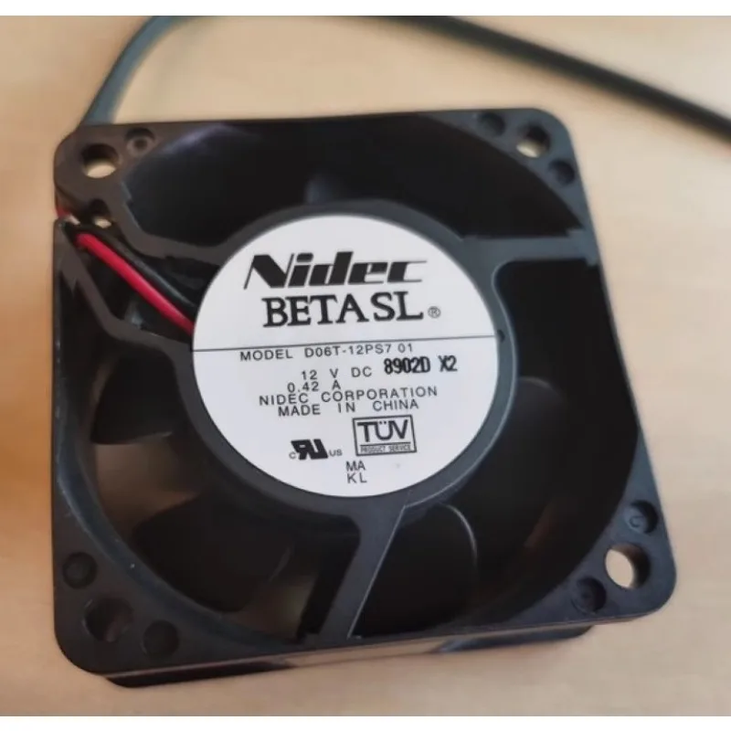 New Cooler Fan for NIDEC D06T-12PS7 01 6025 12V 0.42A Server Power Cooling Fan 60*60*25mm