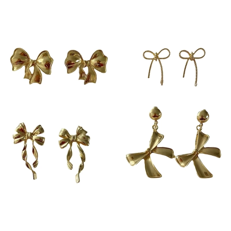 Fashion Bowknot Earrings for Women Ear Studs Adornment Irregular Ear Hooks Dropship