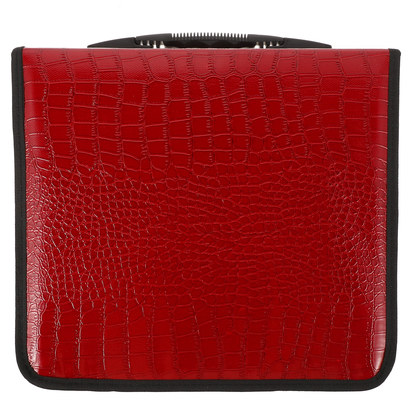 

Cd Storage Bag Large Capacity Pu Pouch For Dvd Organization Fashionable Wear-Resistant Cd Case Red