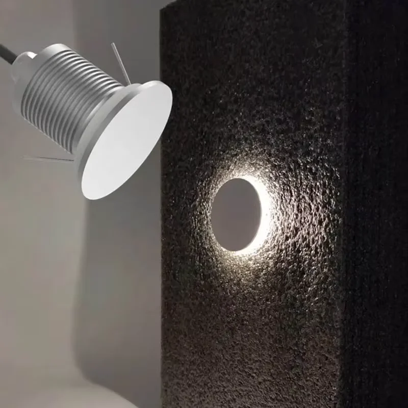 

1W Led Wall Lamp Aluminum Indoor Outdoor IP67 12V 24V Waterproof Wall Light Recessed Stair Bedroom Bathroom Corridor Wall Sconce