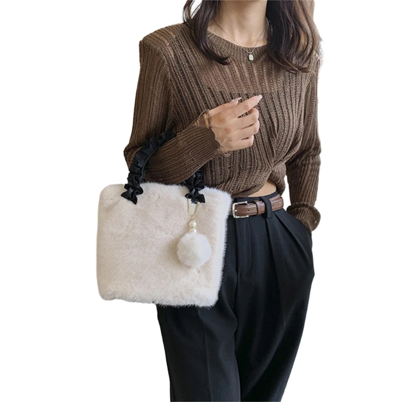 Trendy Designer Handbag for Women Girls Stylish & Soft Crossbody Bag with Plush Material Fashionable Bag for Girls Women