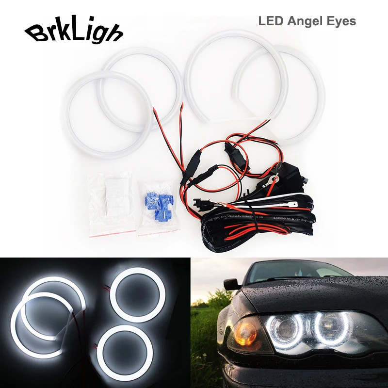 

4x Dual Color White Yellow DRL Car LED Angel Eyes Halo Rings Light For Bmw E90 E91 E92 E93 E81 E82 E87 E88 Daytime Running Lamps