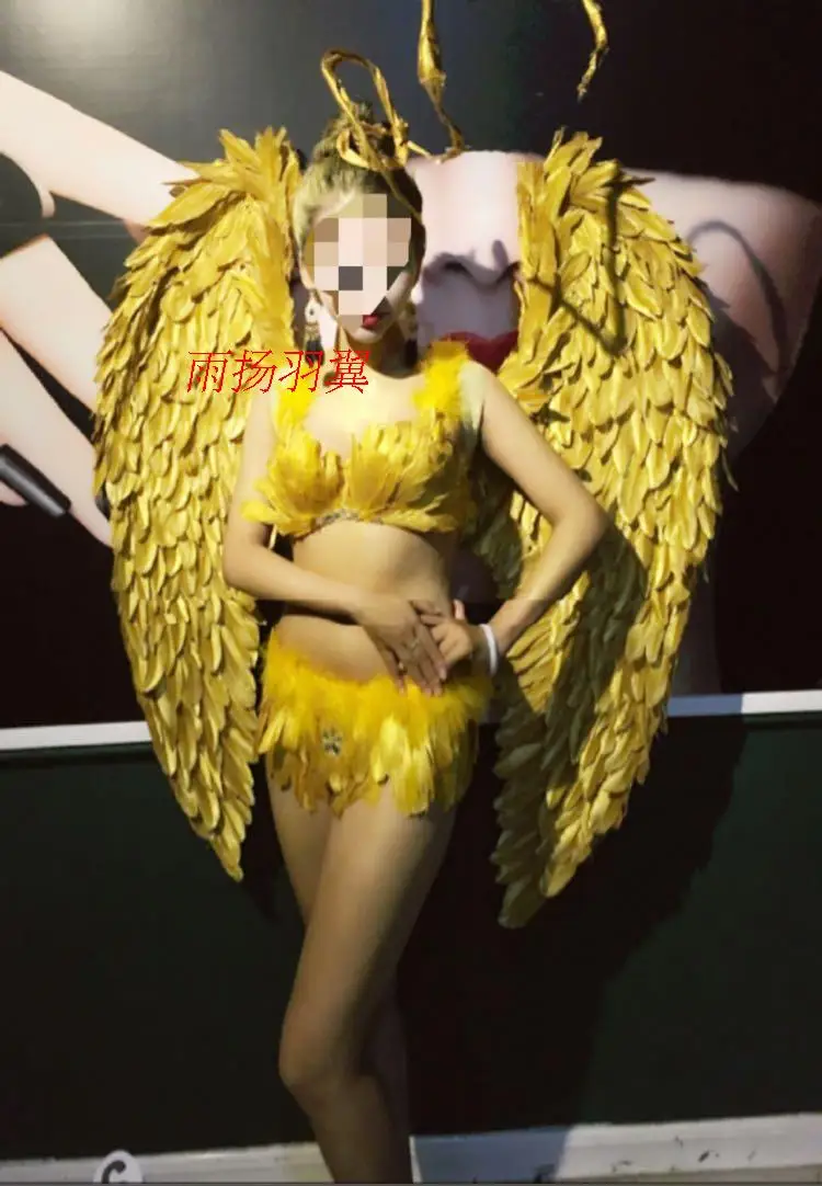 Enfants adultes CosPlay fête hirondelle ange doré plume ailes d'oiseau accessoire enfants Halloween fête de noël