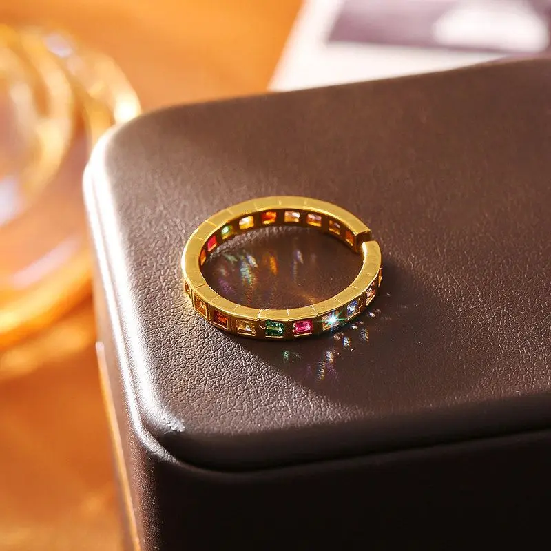 

Открытое кольцо с цирконом в винтажном дворцовом стиле, модное, элитное, регулируемое, унисекс, ювелирное украшение