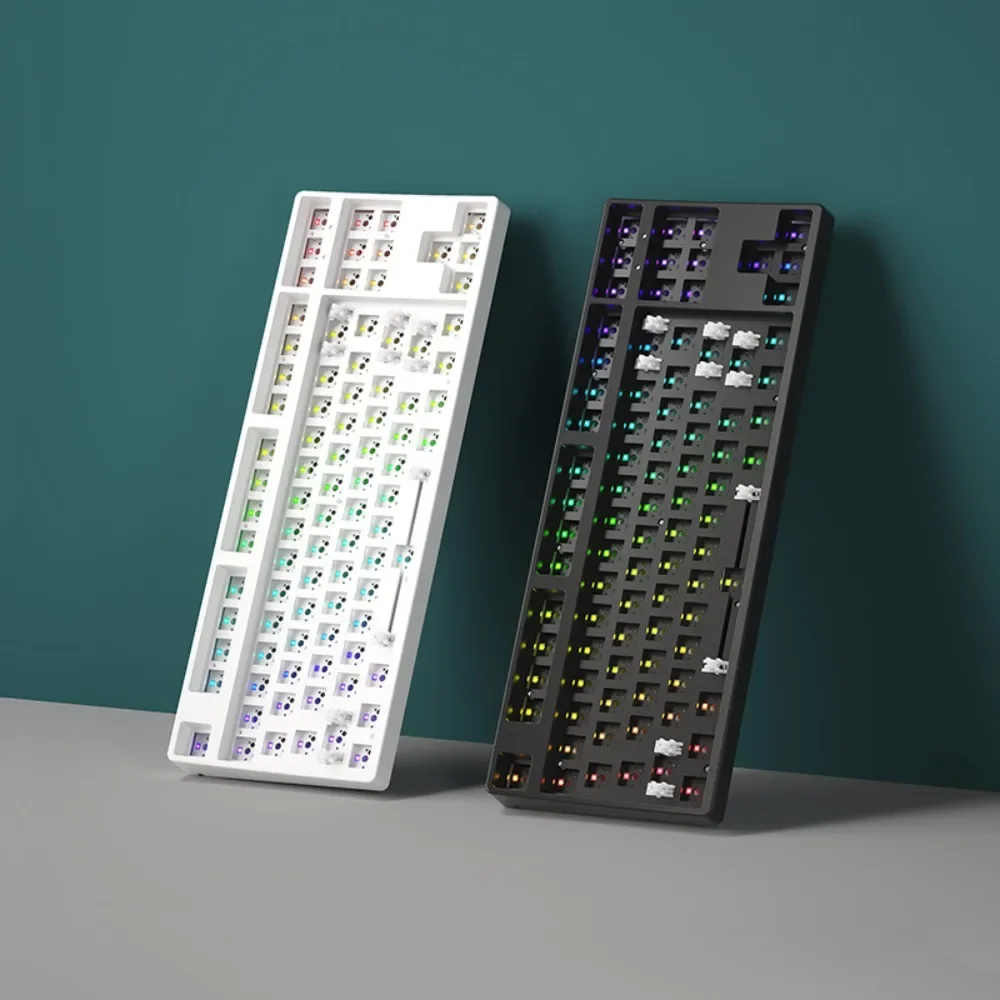 Tri-mode Wireless Bluetooth Mechanical Keyboard Kit  Customized 80% Layout 87 Keys RGB Type-C Wired Ergonomics DIY Hot-swappable