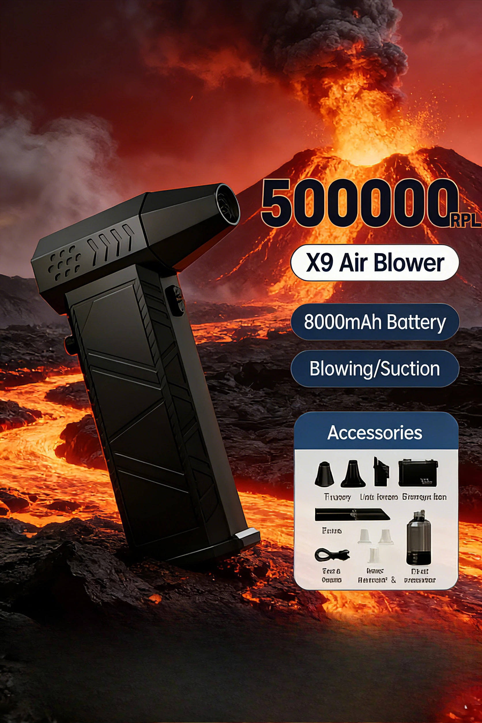 

Турбоструйный вентилятор X9 — высокая скорость 500 000 об/мин | Беспроводная тряпка и пылесос со сжатым воздухом (портативный)