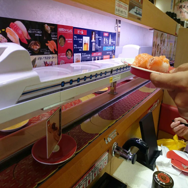 وعاء ساخن صغير دوار، توصيل الطعام الذكي، قطار صغير، سوشي دوار، نظام توصيل الطعام الذكي الأوتوماتيكي بالكامل #3