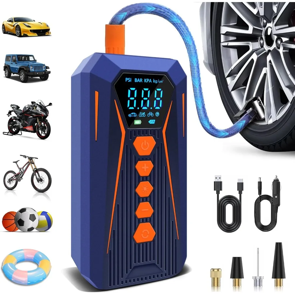 

Tire Inflator Portable Air Compressor,2X fast Inflatable Portable Tire Pump, 150PSI Wireless Smart Electric Air Pump with Led