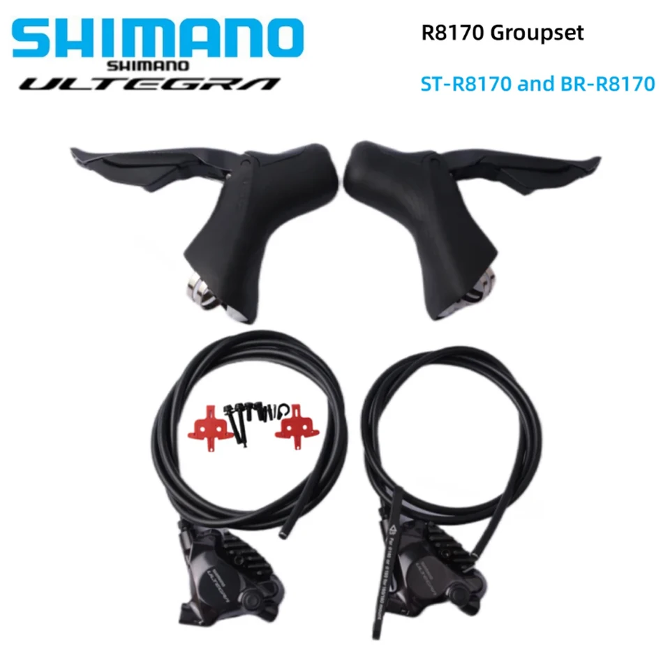 Shimano-油圧式ディスクブレーキ,パッド付き,ロードバイク用ギア,2x 12
