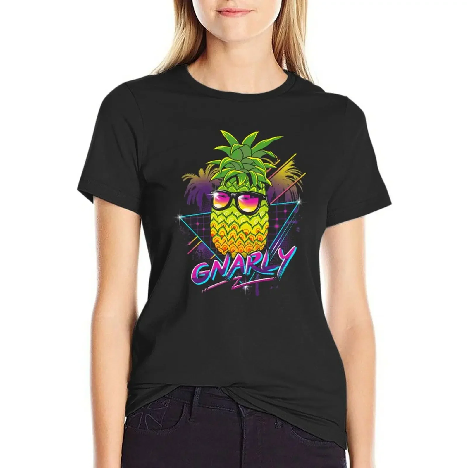 Rad Pineapple T-Shirt anime clothes shirts graphic tees kawaii clothes oversized workout shirts for Women