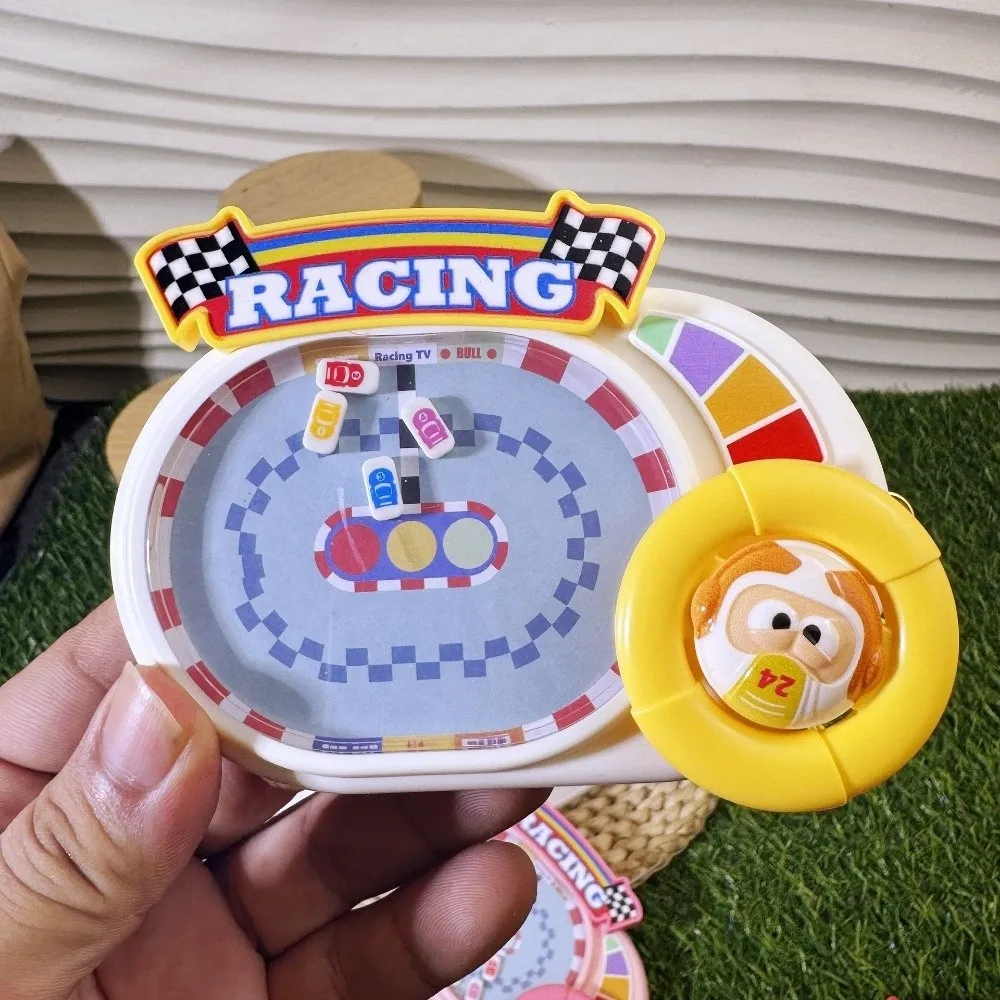 Portable Racing Game Keychain Magnetic Plastic Handheld Track Car Fidget Keyring Educational Puzzle Mini