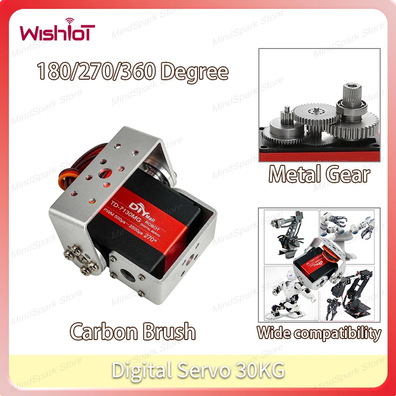 มอเตอร์แปรงคาร์บอนเซอร์โวดิจิตอลโลหะแกนคู่ 30KG 180/270/360 °   4.8-8.4V สําหรับ DIY หุ่นยนต์เครื่องบินรถการปรับเปลี่ยนของเล่น