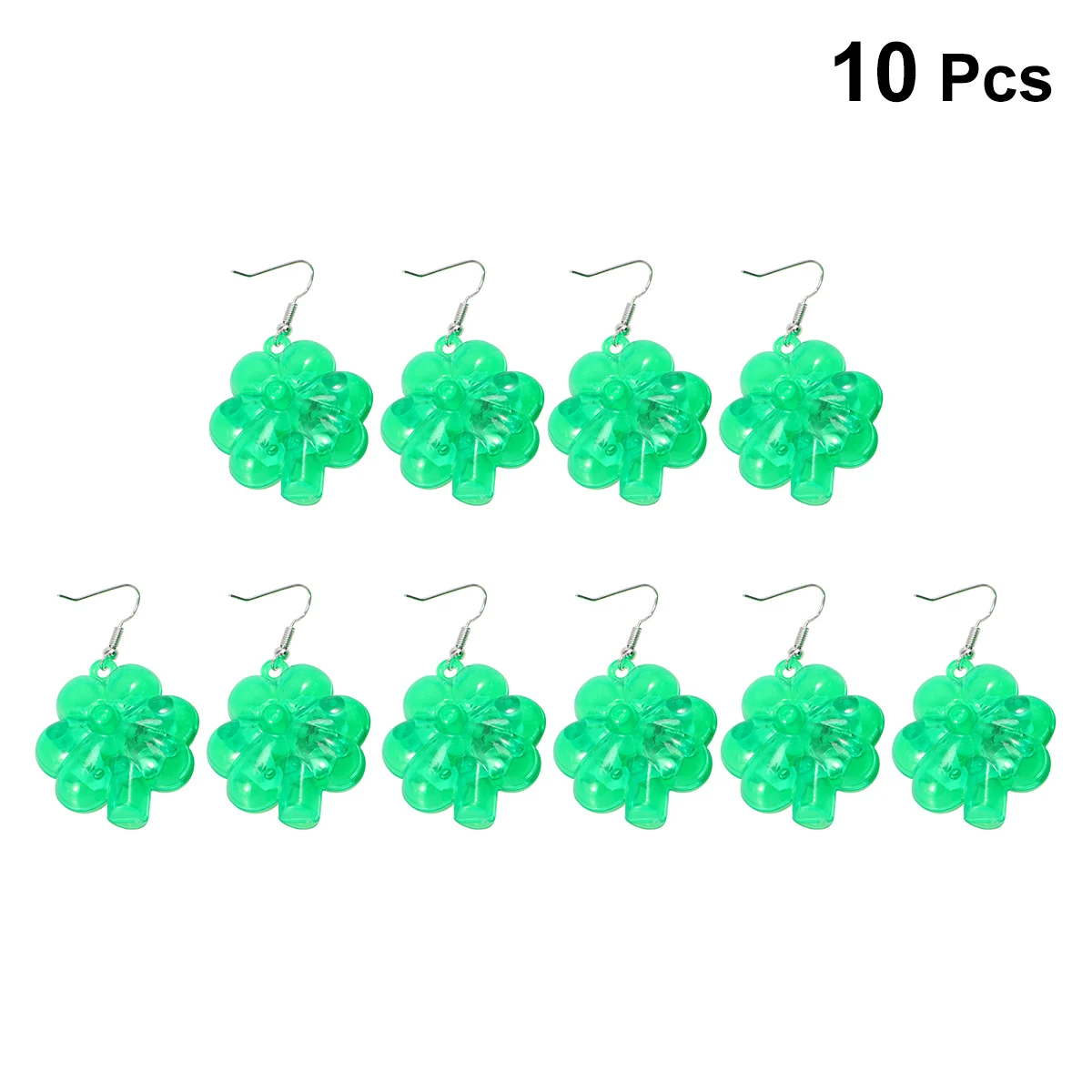 

Shamrock Earrings 5 Pairs Luminous Glowing for St Patricks Day Festival Party Plastic Material LED Light Accessories