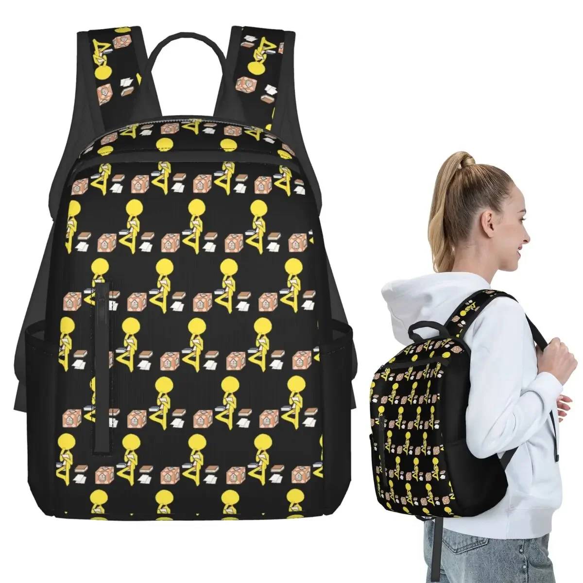 

Alan Animation Becker Funny Backpack Student Boys Girls BookBag Children School Bag Laptop Shoulder Bags for Men Women