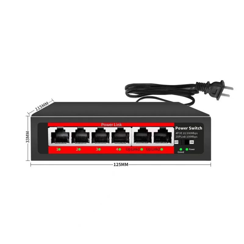 -Border6مصدر طاقة ذكيPOESwitch خط مراقبة التركيزAP مسجل فيديو 4 + 2100 Switch48V