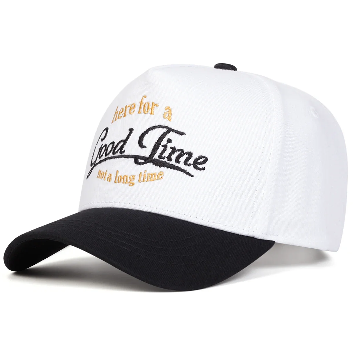 Unisex GOOD TIME Letter Embroidery Baseball Caps Spring Autumn Outdoor Sunscreen Hat Adjustable Casual Trucker Hats