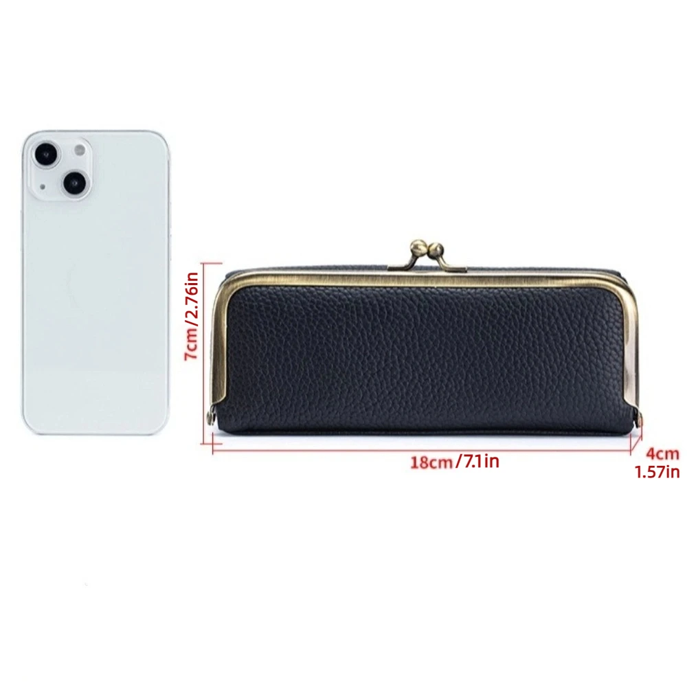 صناديق النظارات الجلدية الأصلية حامل إغلاق تلقائي متعدد الوظائف منظم النظارات مقلمة حواجب فاخرة واسعة #6