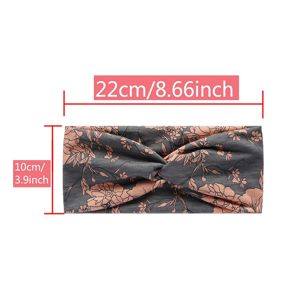 Fasce larghe per le donne fasce elastiche per capelli Boho Knoted Headwrap Yoga Running Travel Print turbante Bandage accessori per capelli per