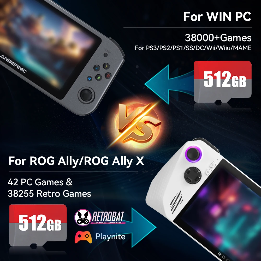 

Game Card&TF Card For Rog Ally X/Legion Go/Onexplayer/WIN PC With 38000+ Games For PS3/PS2/Sega Saturn/Switch/Wii/Wiiu/Gamecube