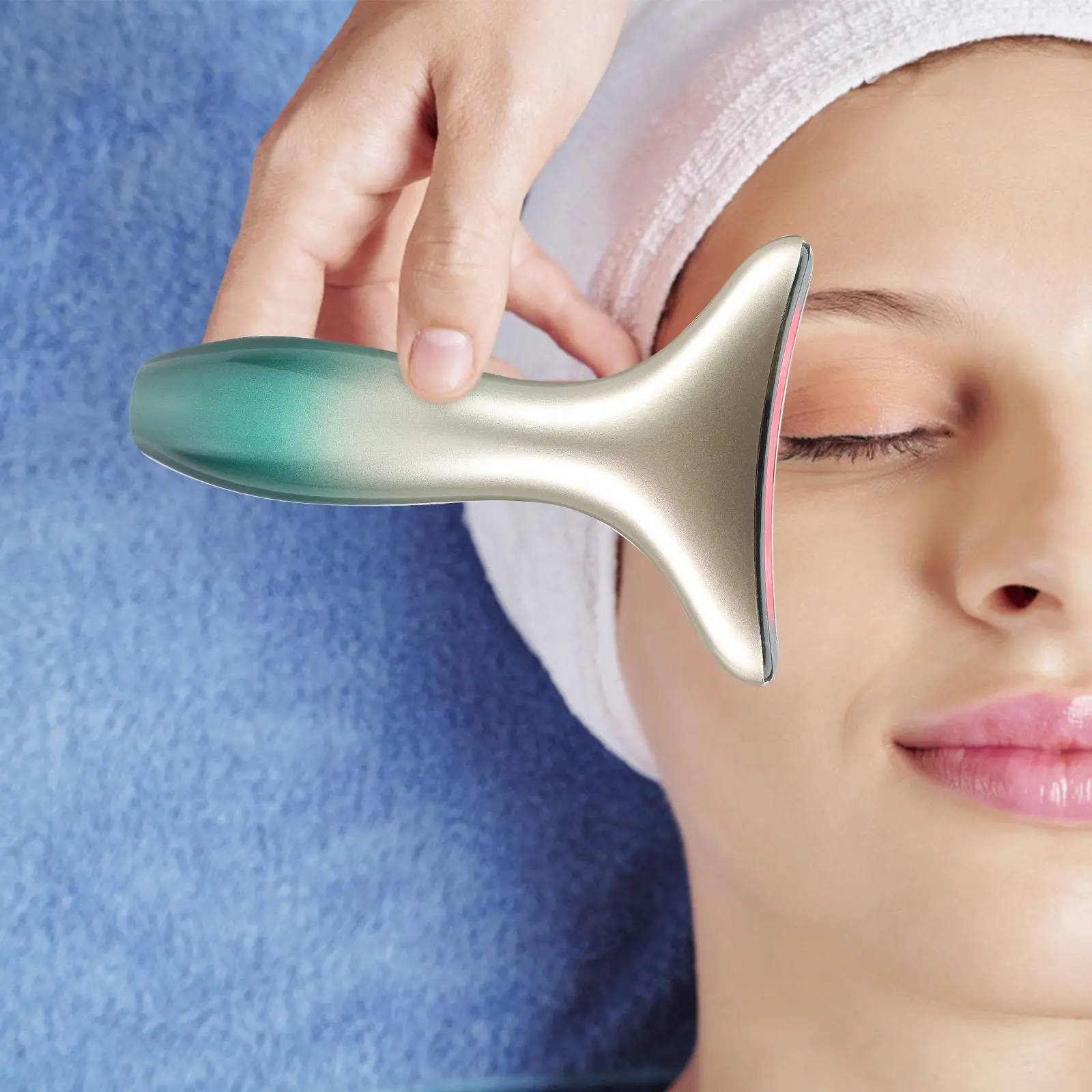 Ems fototerapia pescoço dispositivo de beleza massageador facial ferramenta massageadores elétricos face lift