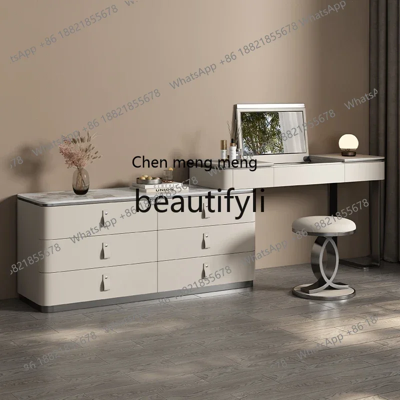 

Italian minimalist flip dresser, integrated bedroom light luxury makeup table, modern simple high-end makeup tableD06