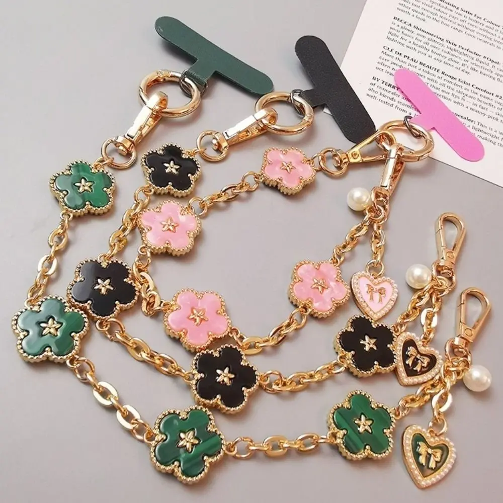 Flower Mobile Phone Strap Pendant Metal Chain Cell Phone Chain Short Anti Loss Mobile Phone Lanyard Mobile Phone Pendant