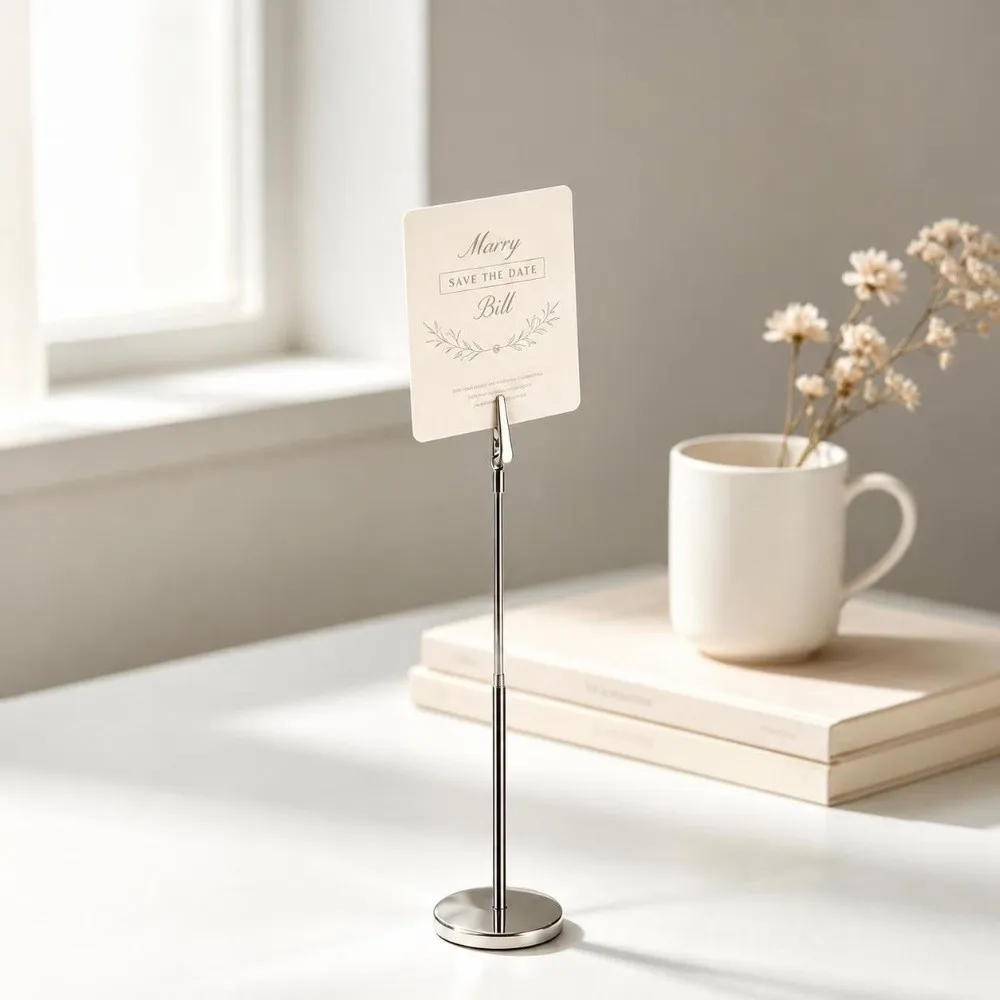 Portable Metal Table Card Holder Retractable Adjustable Height Photo Note Stand Alligator Clip Place Card Stand Exhibition