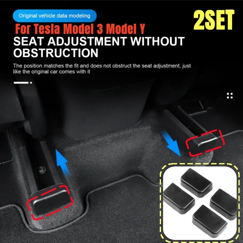 Rubber Plug Protection Anti-collision Seat Rail Cover Anti-kick Rubber Plug Cap Cover for Tesla Model 3/Y Interior Accessories