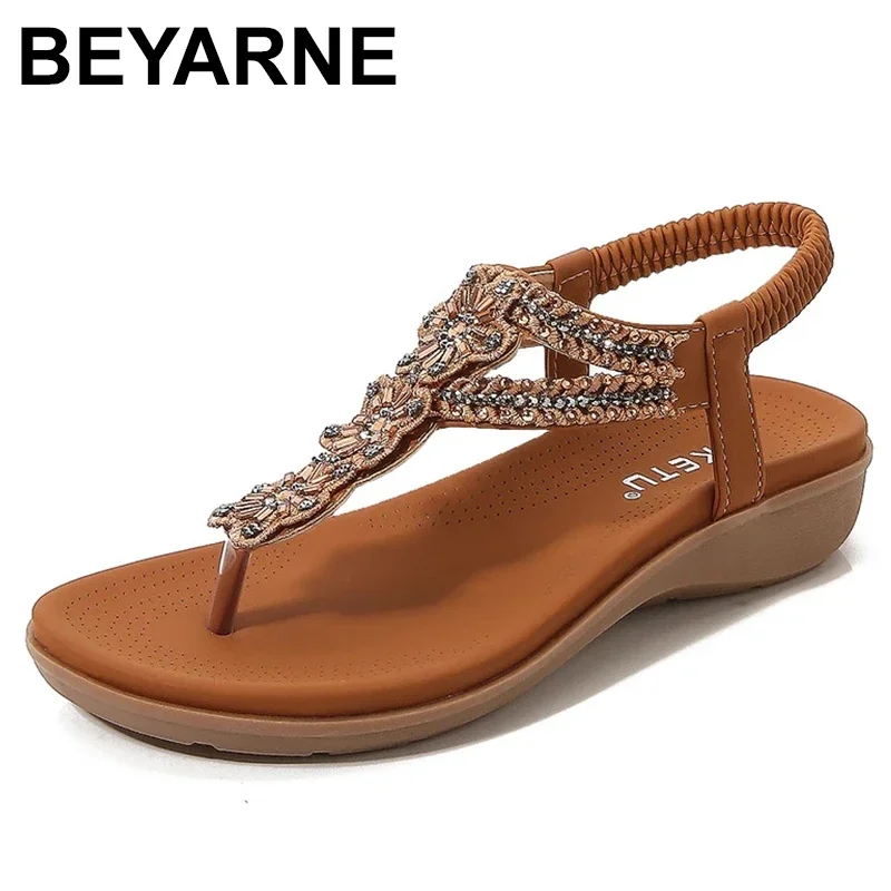 Summer New Bohemia Women Sandals Slip-on Flats Woman Beach Shoes Casual ladies Comfortable sandals Plus Size 35-42