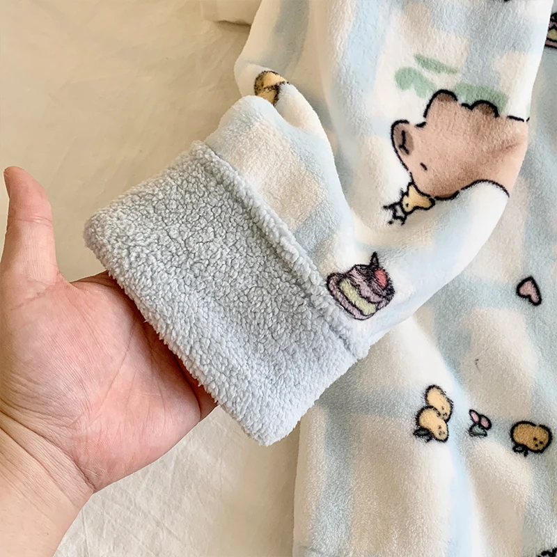 

Pajama Sets Gray Women Plaid Cotton Long-Sleeved Buttoned Top Plain Comfort Spring Collared Sleep Set Girlfriend Sleepwear Unise