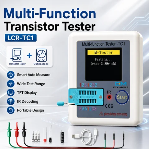 TC1 Multifunction Transistor Tester TFT Color Display Component Meter For Diode Capacitor Resistor Inductor IR Remote Test Tool