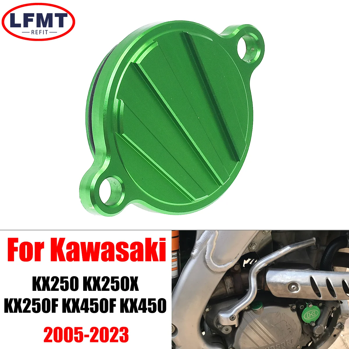 

Motocross CNC Billet Oil Filteer Covers parts For Kawasaki KX250 KX250X KX250F KX450F KX450 KX 250 250X 250F 450F 450 2005-2023