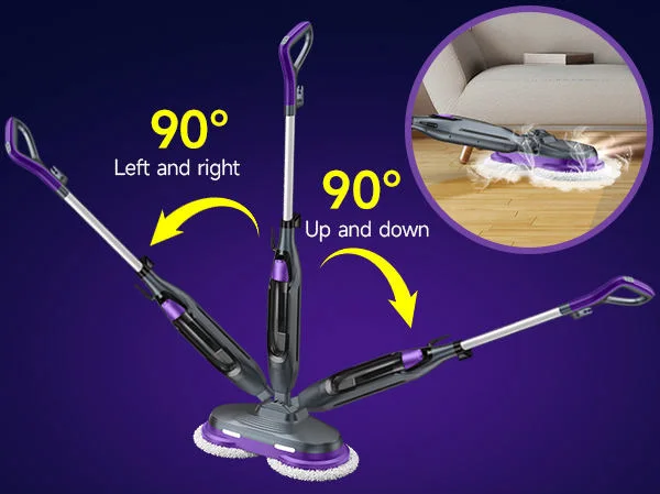 Hard Floor Carpet Electric Steam Cleaner Mop With 450ml Big Water Tank With LED Light Residential