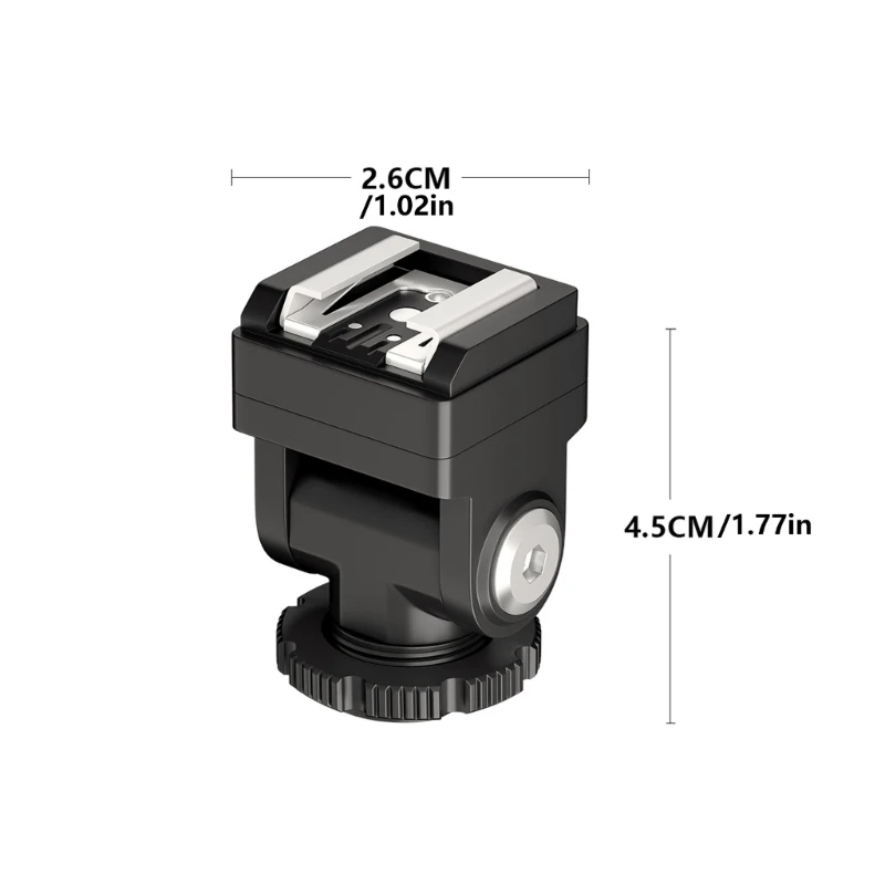 Rotating Flash Adapter Bracket With Height Extension PC Syncing Port Photography Tool H8WD