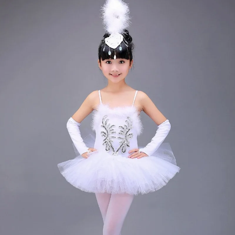 

New stage performance costumes tutu girls cygnet performance costumes dancing princess white gauze skirt