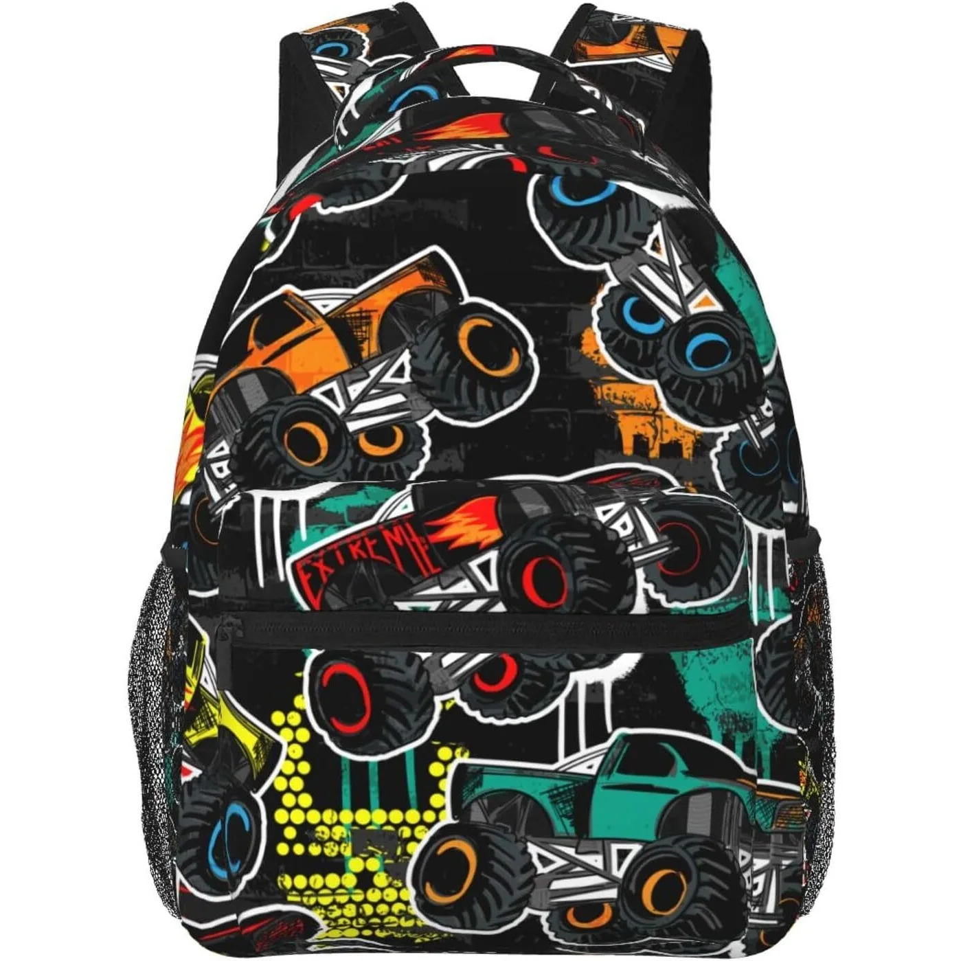 

Fun Monster Car Cool Truck Backpack For School Laptop Bags Bookbag Big Casual Daypack For Student Girls Boys Kids Teens