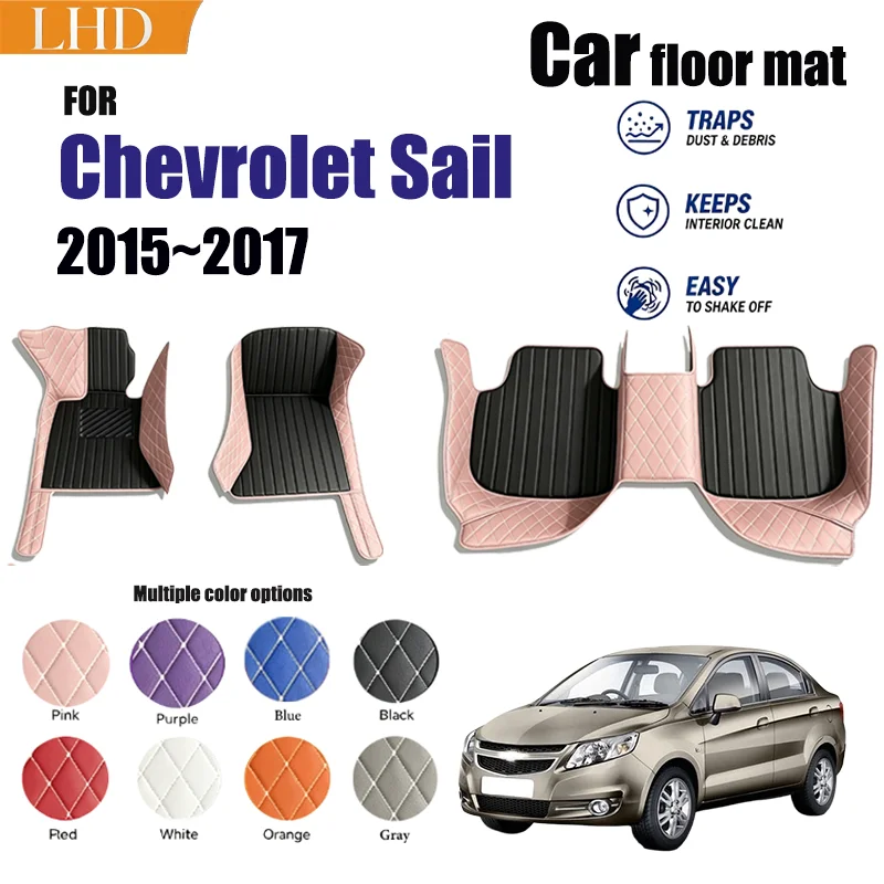 Car Floor Mats Suitable for Chevrolet Sail 2015~2017 Anti slip and wear-resistant PU leather car interior mat