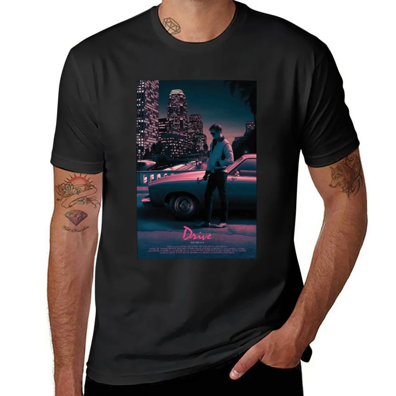 

New Drive movie poster Classic . T-Shirt anime T-shirt short mens graphic t-shirts hip hop