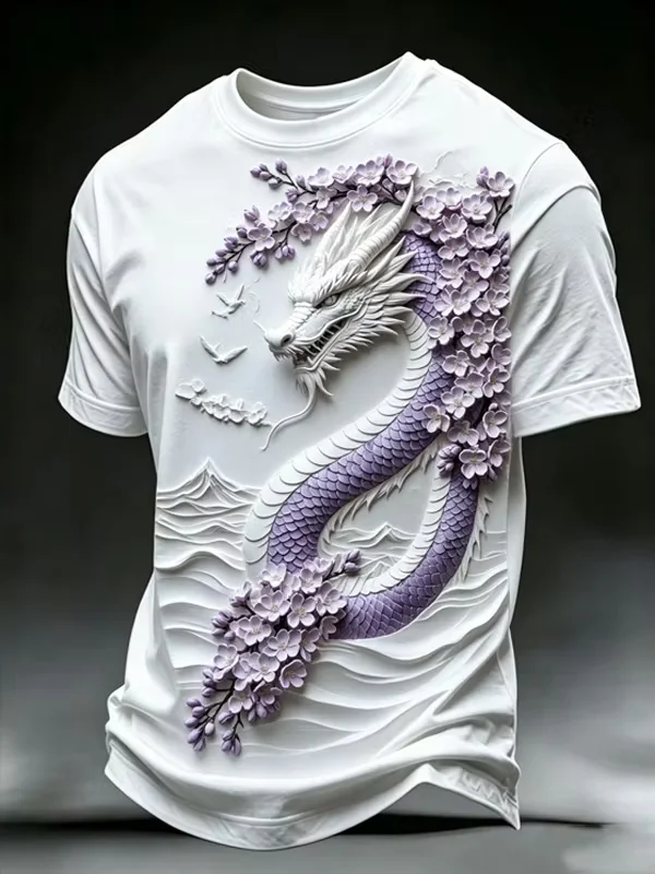 2027 Summer New Style Men's Japanese Samurai Dragon Style Sport Shirt 3D Printed Sport Dri-fit Family Version Casual T-Shirt Top