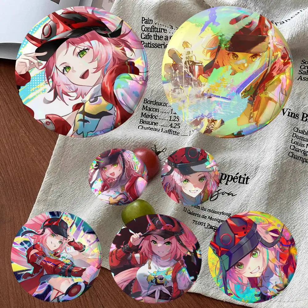 Game Anime Honkai Star Rail Rappa Round Badge Lapel Pin Backpack Clothing Jewelry Accessories Gift Brooch