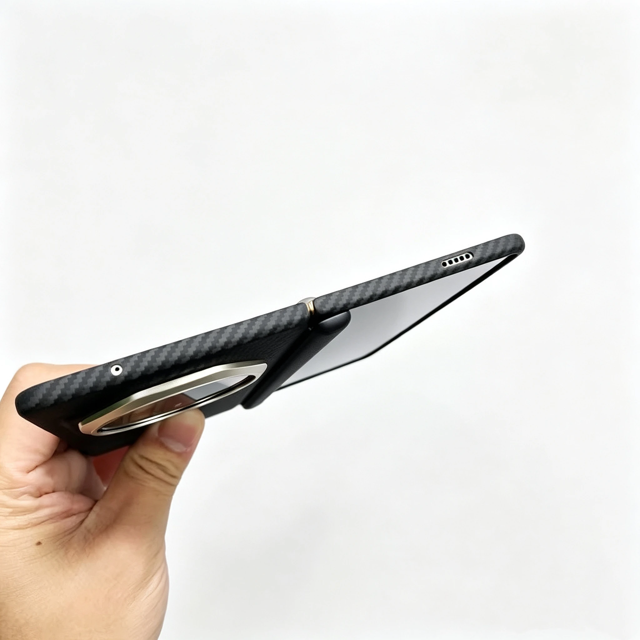Etui For Honor Magic V6 V5 Ultra-Cienkie Etui Magnetyczne Magsafe Do Huawei Mate X7 X6 X5 X3 Pura X Max Pokrowiec z Włókna Węglowego Aramidowego — zdjęcie produktu 5