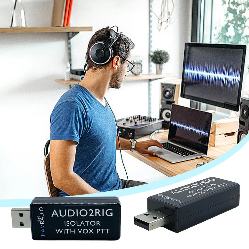 

AUDIO2RIG USB-разъем для звуковой карты, изолятор, поддержка VOX PTT, радиоразъем, адаптер звуковой карты для KENWOOD YAESU ICOM
