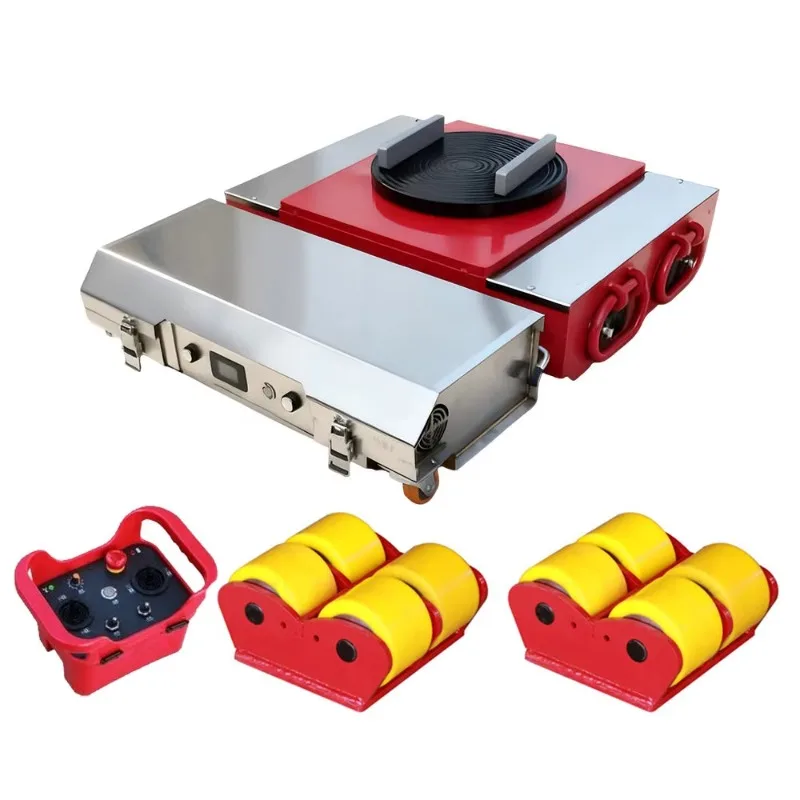 10 Ton Electric Tank Transporter Remote Control Battery Powered Load Moving Skates forIndustrial Material Handling Work Use Site
