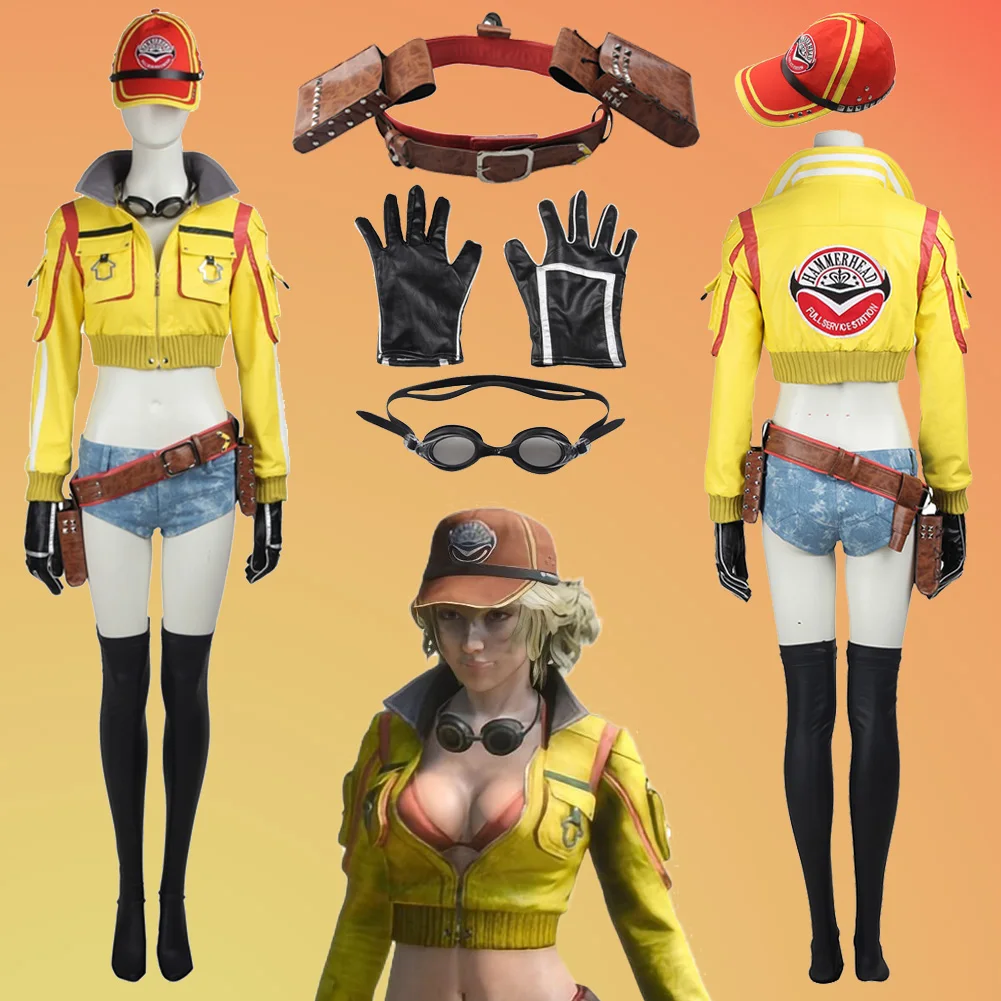 FF15 Cindy Aurum Role Play Hat Glasses Suits Anime Game Final Fantasy 15 Costume Women Fancy Dress Up Party Clothes