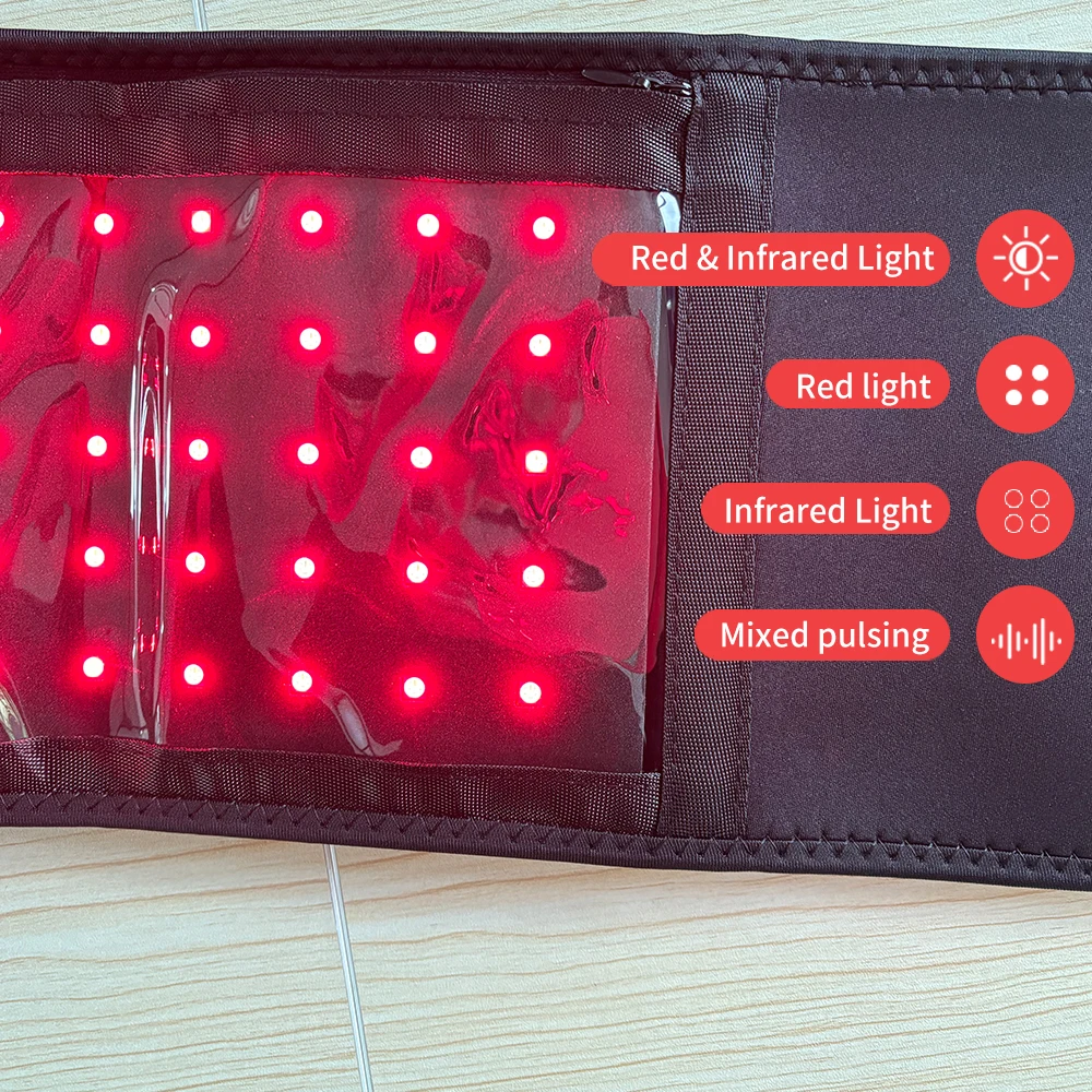 赤色光ベルト 660nm 850nm 近赤外線光療法、体のリラックス、筋肉の炎症、循環の改善に