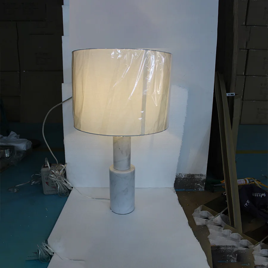 

Modern Marble LED Desk Table Lamp for Living Room Bedroom Contemporary Bedside Brass Light Custom Packing Factory Direct Sale