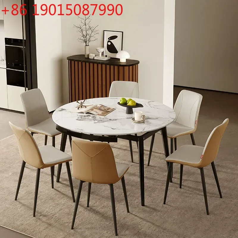 Mesa moderna única para el hogar, mesa redonda de diseño para sala de estar, mesa de madera que ahorra espacio, mesa pequeña de lujo, muebles de cocina